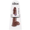 King Cock - 10 Gode Marron Avec Boules 25.4 CM