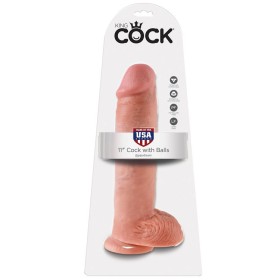 King Cock - 11 Vibrador Carne Com Bolas 28 CM