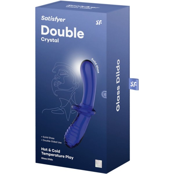 SATISFYER - GODE DOUBLE CRISTAL BLEU SATISFYER CRYSTAL