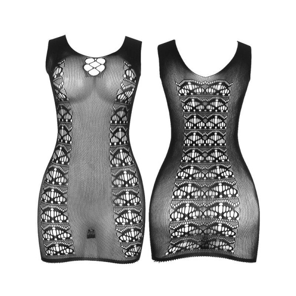 SUBBLIME - 952167 ROBE COURT EN RÉSILLE ÉLASTIQUE NOIR TAILLE UNIQUE SUBBLIME DRESSES