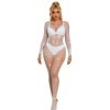 SUBBLIME - 952396 BODYSTOCKING RESILLE AVEC LOSANGES MANCHES LONGUES BLANC TAILLE UNIQUE SUBBLIME BODYSTOCKINGS
