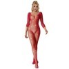SUBBLIME - 952419 BODYSTOCKING RESILLE AVEC LOSANGES MANCHES LONGUES ROUGE TAILLE UNIQUE SUBBLIME BODYSTOCKINGS