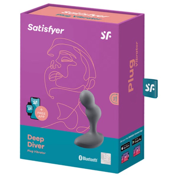 Satisfyer - Aplicación Deep Diver Plug Vibrador Gris