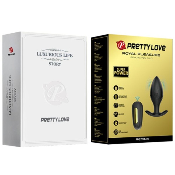 Pretty Love - Vibrateur Rechargeable Regina Anal Plug Noir