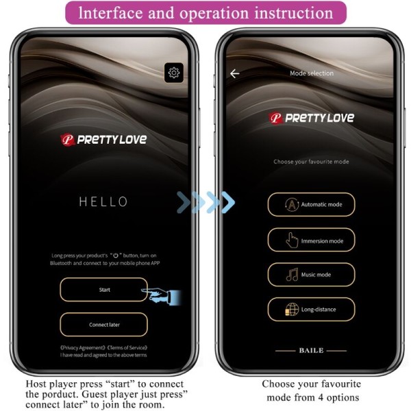 Pretty Love - Plug Anal Contrôlé PAR Application Jefferson Noir