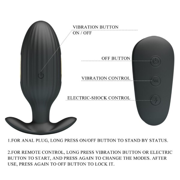 Pretty Love - Vibrateur Anal Rechargeable Kelly Plug Noir