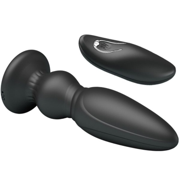MR Play - Potente Plug Anal Vibrador Control Remoto Negro