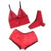 SUBBLIME - 953898 CHEMISIER DE NUIT EN SOIE ET DENTELLE + CULOTTE ROUGE S/M SUBBLIME SETS