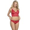 SUBBLIME - 953898 CHEMISIER DE NUIT EN SOIE ET DENTELLE + CULOTTE ROUGE S/M SUBBLIME SETS