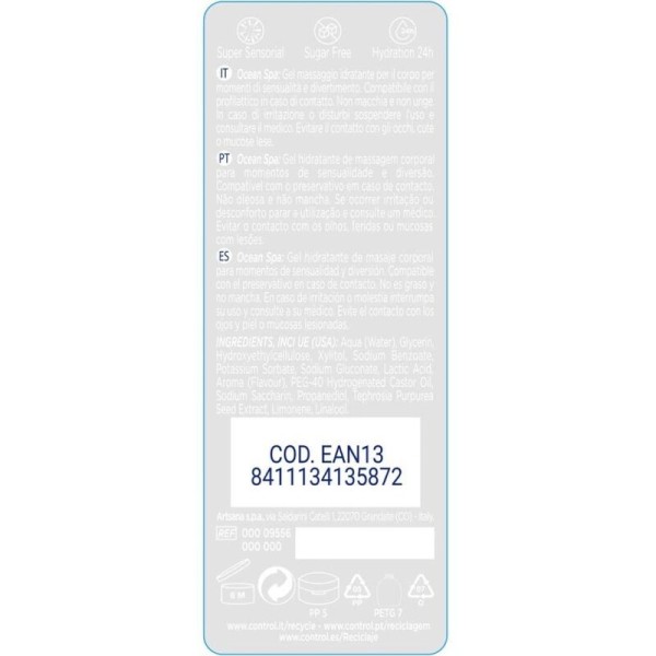 CONTROL - LUBRICANTES 2 EN 1 MASAJE Y PLACER MAR MEDITERRÁNEO 200