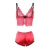 SUBBLIME - 953904 CHEMISIER DE NUIT EN SOIE ET DENTELLE + CULOTTE ROUGE L/XL SUBBLIME SETS