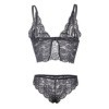 SUBBLIME - 953911 CHEMISIER DE NUIT EN SOIE ET DENTELLE + CULOTTE NOIRE S/M SUBBLIME SETS