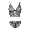 SUBBLIME - 953911 CHEMISIER DE NUIT EN SOIE ET DENTELLE + CULOTTE NOIRE S/M SUBBLIME SETS