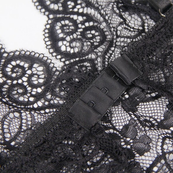 SUBBLIME - 953911 CHEMISIER DE NUIT EN SOIE ET DENTELLE + CULOTTE NOIRE S/M SUBBLIME SETS