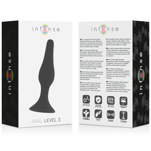 Intenso - Anal Nivel 3 12.5cm Negro – Plugs anales