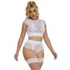 SUBBLIME - 954048 SOUTIEN-GORGE + CULOTTE AVEC PORTE-JARRETELLES BLANC L/XL SUBBLIME SETS