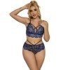 SUBBLIME - 954079 SOUTIEN-GORGE + CULOTTE DENTELLE BLEU L/XL SUBBLIME SETS