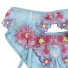 SUBBLIME - 954109 SOUTIEN-GORGE + CULOTTE AVEC PORTE-JARRETELLES MOTIF FLORAL BLEU S/M SUBBLIME SETS