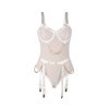 SUBBLIME - 954284 BODY AVEC CHAÎNES + PORTE-JARRETELLES BLANC S/M SUBBLIME BODIES