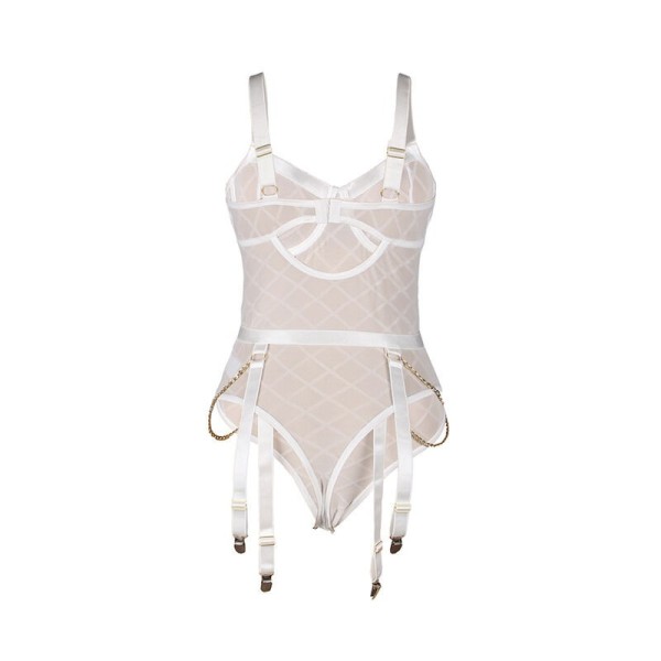 SUBBLIME - 954291 BODY AVEC CHAÎNES + PORTE-JARRETELLES BLANC L/XL SUBBLIME BODIES