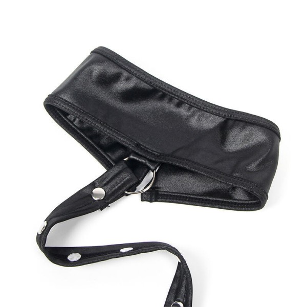 SUBBLIME - 954406 ROBE BONDAGE EN CUIR NOIR S/M SUBBLIME DRESSES