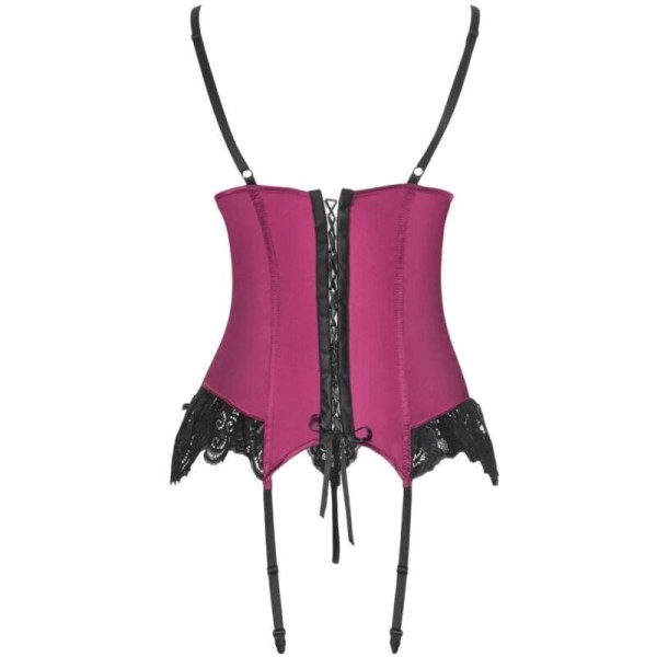 LIVCO CORSETTI FASHION - AGRAFENA CF 90436 CORSET + TANGA BORDEAUX S/M LIVCO CORSETTI CONJUNTOS