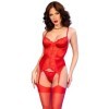 CHILIROSE - CR 4845 CORSET ET BAS ROUGE M CHILIROSE SETS