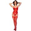 CHILIROSE - CR 4845 CORSET ET BAS ROUGE M CHILIROSE SETS