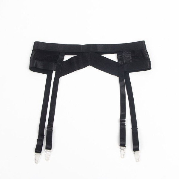 SUBBLIME - 955243 CONJUNTO DE SUTIÃ BONDAGE PRETO COM LIGA L/XL CONJUNTOS SUBBLIME