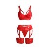 SUBBLIME - 955250 CONJUNTO DE SUTIÃS BONDAGE VERMELHO COM LIGAS S/M CONJUNTOS SUBBLIME