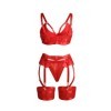 SUBBLIME - 955250 ENSEMBLE SOUTIEN-GORGE BONDAGE ROUGE AVEC JARRETELLES S/M SUBBLIME SETS