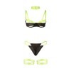 SUBBLIME - 955274 ENSEMBLE SOUTIEN-GORGE AVEC COLLIER ET DÉTAILS DE JAMBES VERT FLUORESCENT S/M SUBBLIME SETS