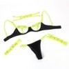 SUBBLIME - 955281 ENSEMBLE SOUTIEN-GORGE AVEC COLLIER ET DÉTAILS DE JAMBES VERT FLUORESCENT L/XL SUBBLIME SETS