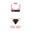 SUBBLIME - 955298 ENSEMBLE SOUTIEN-GORGE AVEC COLLIER ET DÉTAILS DE JAMBES ROSE FLUORESCENT S/M SUBBLIME SETS