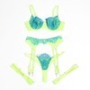 SUBBLIME - 955311 ENSEMBLE SOUTIEN-GORGE AVEC LIGNES DENTELLE ET JARRETELLE VERT ET BLEU S/M SUBBLIME SETS