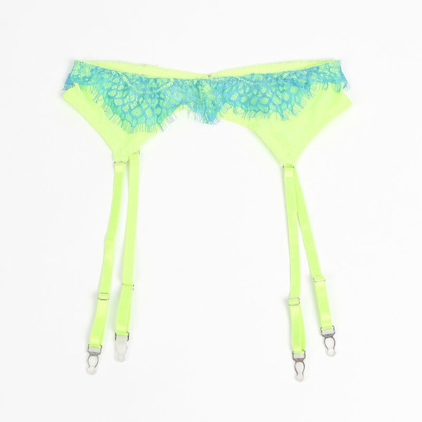 SUBBLIME - 955311 CONJUNTO DE SUTIÃ COM LINHAS DE RENDA E LIGA VERDE E AZUL S/M CONJUNTOS SUBBLIME