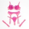 SUBBLIME - 955366 ENSEMBLE SOUTIEN-GORGE AVEC LIGNES DE DENTELLE ET JARRETELLES ROSE ET VIOLET L/XL SUBBLIME SETS