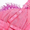SUBBLIME - 955366 ENSEMBLE SOUTIEN-GORGE AVEC LIGNES DE DENTELLE ET JARRETELLES ROSE ET VIOLET L/XL SUBBLIME SETS