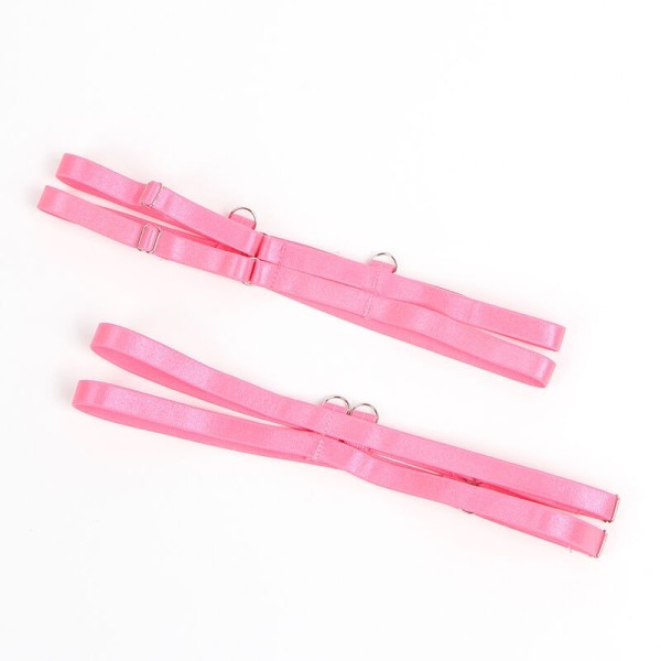 SUBBLIME - 955366 CONJUNTO DE SUTIÃ COM LINHAS DE RENDA E LIGAS ROSA E ROXO L/XL CONJUNTOS SUBBLIME