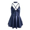 SUBBLIME - 955410 ROBE À BRETELLES EN CUIR BLEU S/M SUBBLIME DRESSES