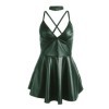 SUBBLIME - 955434 ROBE À BRETELLES EN CUIR VERT S/M SUBBLIME DRESSES