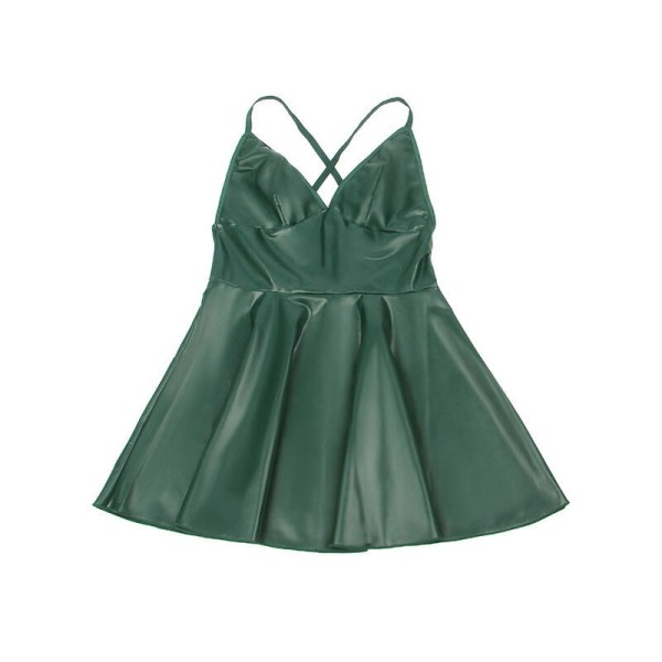 SUBBLIME - 955434 ROBE À BRETELLES EN CUIR VERT S/M SUBBLIME DRESSES