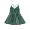 SUBBLIME - 955434 ROBE À BRETELLES EN CUIR VERT S/M SUBBLIME DRESSES