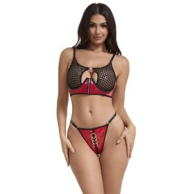 SUBBLIME - 955540 CONJUNTO DE BRA COM ZIP DE COURO VERMELHO L/XL CONJUNTOS SUBBLIME