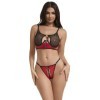 SUBBLIME - 955540 ENSEMBLE SOUTIEN-GORGE À FERMETURE ÉCLAIR EN CUIR VERNI ROUGE L/XL SUBBLIME SETS