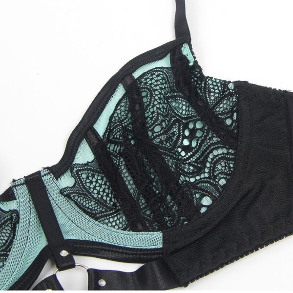 SUBBLIME - 955564 CONJUNTO DE BRA COM ZIP DE COURO VERDE L/XL CONJUNTOS SUBBLIME