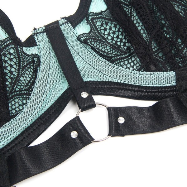 SUBBLIME - 955564 CONJUNTO DE BRA COM ZIP DE COURO VERDE L/XL CONJUNTOS SUBBLIME