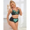 SUBBLIME - 955564 ENSEMBLE SOUTIEN-GORGE À FERMETURE ÉCLAIR EN CUIR VERNI VERT L/XL SUBBLIME SETS