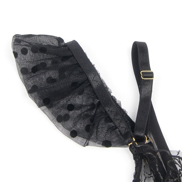 SUBBLIME - 957490 ENSEMBLE SOUTIEN-GORGE ET JARRETELLE EN DENTELLE NOIR L/XL SUBBLIME SETS