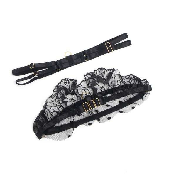 SUBBLIME - 957490 ENSEMBLE SOUTIEN-GORGE ET JARRETELLE EN DENTELLE NOIR L/XL SUBBLIME SETS